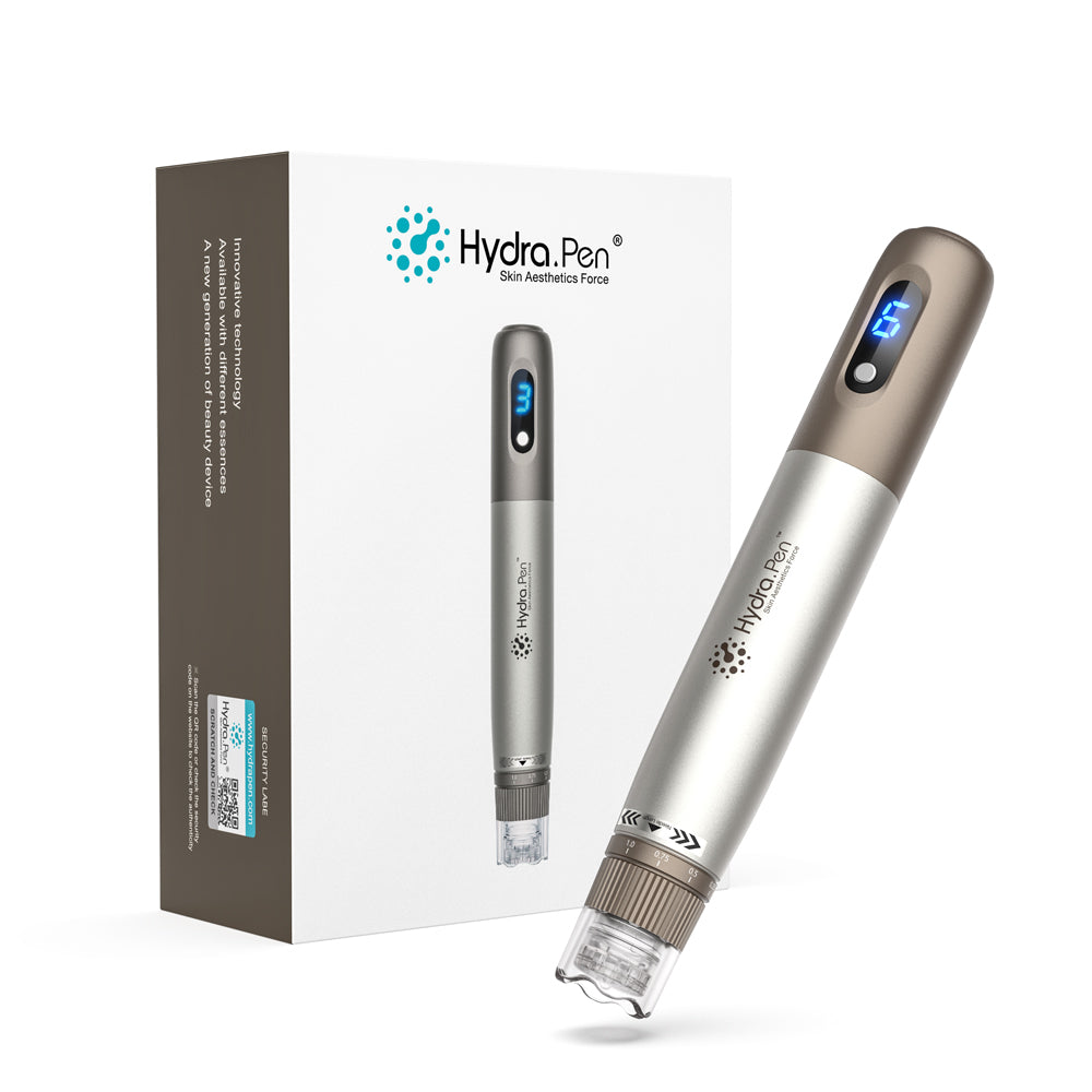 Hydra Pen H3 plateado y bronce junto a su caja original